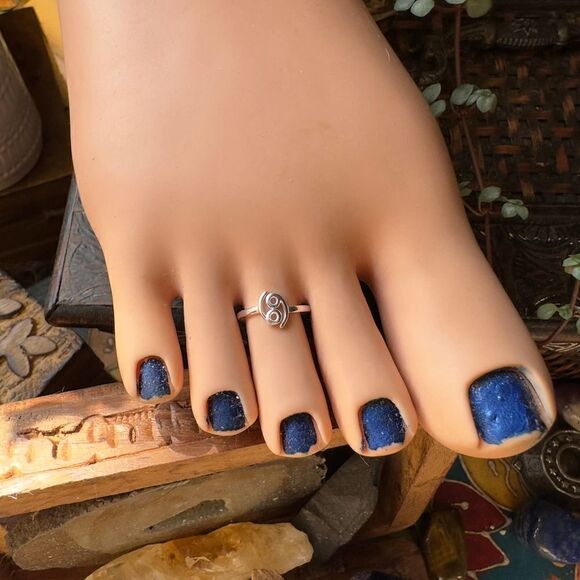 Cancer Sterling Silver Toe Ring - Picture 1 of 5